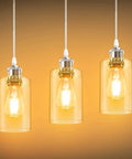 Clear Glass Shade Trio For Cylinder Light Fixtures Replacement Globes For Wall Sconce And Pendant Lights Backlit
