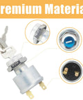 Ignition Switch With Key Two Terminals Carabiner Replacement Part 17421G1 for golf carts, highlighting premium material and details.