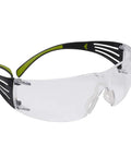 SecureFit 400 Safety Glasses For Men And Women All Day Comfort Anti Fog Clear Lenses UV Protected Green And Black Frame