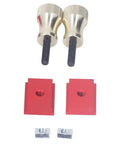 Rock Solid Bearing Roller Featherboards For Table Saw Aluminum double wheel adjustment knobs and red mounting blocks.