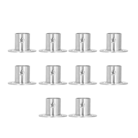 Heavy Duty Flanged Holder Base For Closet Rods And Wardrobe Shelving, Stainless Steel Tube Bracket With Screws, Thickened Flange Socket