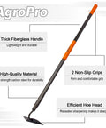 Heavy Duty Garden Hoe For Quick Weeding, Forged High Carbon Steel Blade With Rust Resistant Coating, 58 Inch Fiberglass Handle