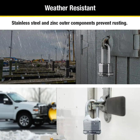 Magnum Heavy Duty Padlock With Key, Built Like A Tank, 3 Pack Keyed Alike in outdoor weather conditions, steel body, zinc shield
