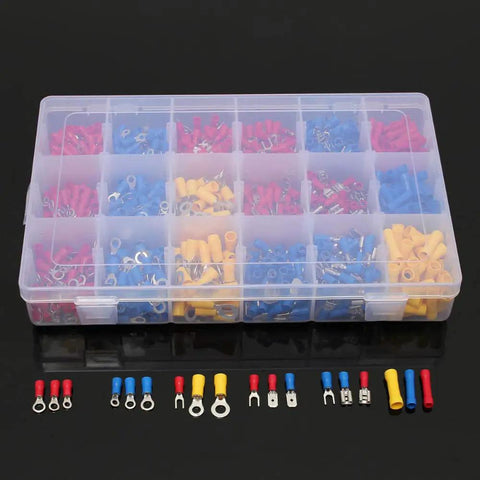 Get Your Wiring Done Right With This Massive 1200 Piece Assorted Insulated Crimp Terminals Set Featuring Ring Fork U-Type Spade And Butt Connectors For All Your Electrical Projects. plastic organizer with assorted insulated crimp terminals
