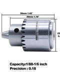 JT0 chuck of Mini DC 12V Hand Drill Kit With JT0 Chuck, 10 Piece Twist Drill Bit Set For PCB Jewelry Wood Plastic And More, Compact