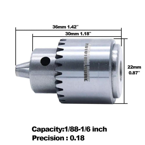 JT0 chuck of Mini DC 12V Hand Drill Kit With JT0 Chuck, 10 Piece Twist Drill Bit Set For PCB Jewelry Wood Plastic And More, Compact