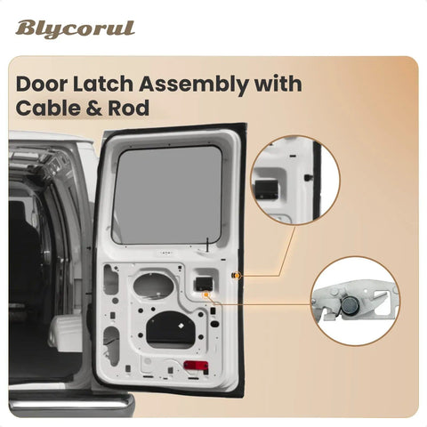Drop In Rear Door Latch Assembly With Cable And Rod For Ford E150 E250 E350 Econoline Vans Right Passenger Side Cargo Door