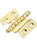 Gold Crown Decorative Hinges 40mm 8 Hole Set Of 2 for vintage boxes and cabinets, close-up view showing gold finish and holes.