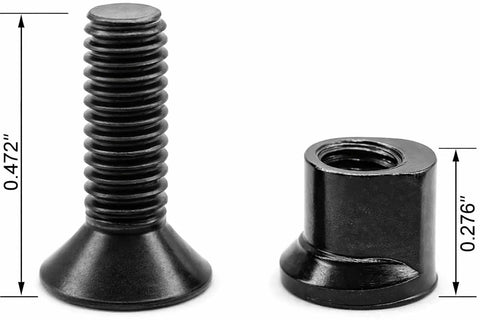 Top Shelf Keymod Screw And Nut Replacement Set Featuring Solid Steel Fasteners For Quick Rail Modifications On Tactical Mounts And Handguards Built Like A Tank; shows screw and nut with dimensions.