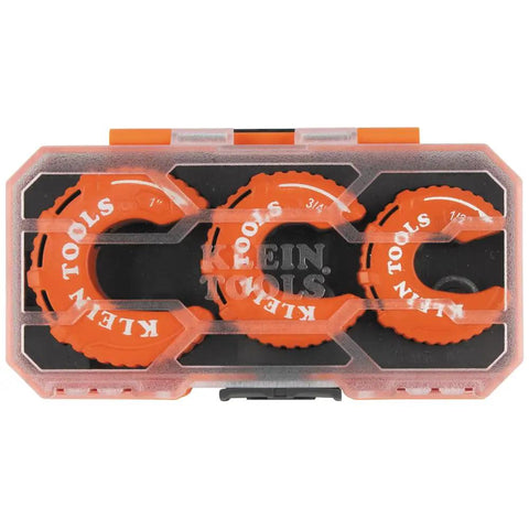 Ultra-Compact Copper Tubing Pipe Cutter Set With 1/2, 3/4, And 1-Inch Cutters In A MODbox Case, top view