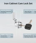 Heavy Duty Iron Cam Lock Set For File Cabinets, Lockers, And Tool Chests, Secure Metal Storage With Rotating Cam Mechanism