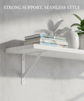 Heavy Duty White Carbon Steel L Bracket For Floating Shelves And Wall Mounts Six Point Three Inch Height Built Tough For Books Decor And Storage