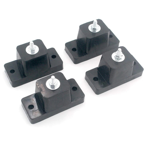 Reduce anti vibration and noise from outdoor HVAC units with a durable rubber ground stand mounting bracket, 4-pack shown.