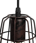 Close-up of the Rad Industrial Wall Sconce With Vintage Metal Cage Shade revealing black metal cage and fixture details.