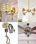 Zing Ear ZE 109 Two Wire Pull Chain Ceiling Fan Light Switch Replacement for Fans Lamps and Wall Lights On Off Bronze 2 Pack