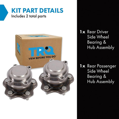 Rear Driver Side And Rear Passenger Side Wheel Bearing And Hub Assembly Set For 2019 Through 2023 Nissan Altima Front Wheel Drive Plug And Play Easy Install Two Piece Kit DIY Friendly
