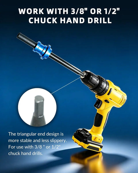 Premium Oil Pump Primer Tool For Gm Chevy Small And Big Block V6 V8 Drill Engaged Engine Break In Adapter attached to a hand drill.