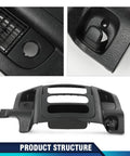 PIT66 dash center radio bezel trim panel with storage box, solid black for Dodge Ram 1500/2500/3500
