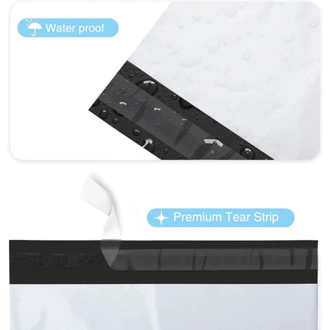 10x13 White Poly Mailers 200 Pack Self Sealing Shipping Envelopes For Small Biz Durable Multipurpose Bags with waterproof surface