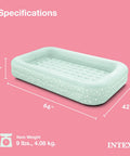Kids Travel Air Mattress With Raised Sides And Hand Pump Portable Blow Up Bed For Sleepovers Naps And Travel Plush Surface