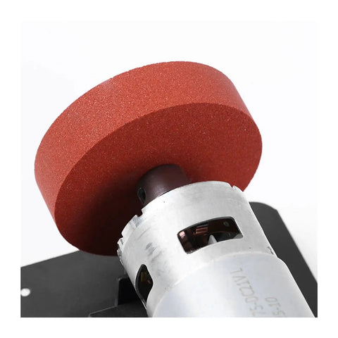 Close-up of the Versatile Bench Grinder With Two 2.75 Inch Wheels and Powerful Brushless Motor for precise sanding.