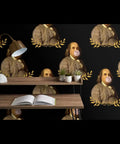 Benjamin Franklin Pvc Free Vintage Hero Wallpaper featuring Dang Tough Polyester Blend and Rugged Linen Texture in a stylish interior.