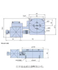 Drawing of Built Like A Tank Motorized Rotary Positioning Stage with precise dimensions for accurate engineering applications.