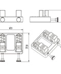 Technical drawing of Pro Grade Soldering Station Wire Clamp Fixture Table For Stable Circuit Board Assembly details and dimensions.