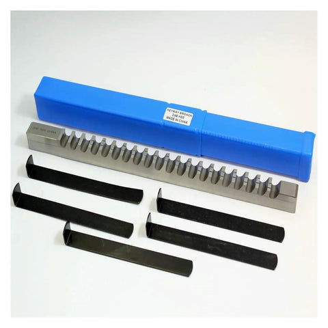 Push Type Keyway Broach Set 16mm and 18mm High Speed Steel Cutting Tool for CNC Router and Lathe Includes Five Eighths Inch and Three Quarter Inch