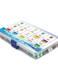 140 Piece Car Fuses Assortment Kit With Standard And Mini Blade Fuses 5A To 30A in a clear sectioned plastic box