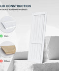 White Barn Door 30x84 Inches With 5.5 Ft Sliding Door Hardware Track Kit Included, shown on solid stone surface