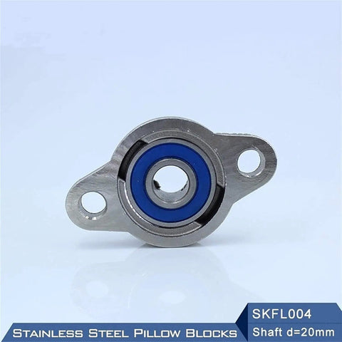 Authentic Stainless Steel Pillow Block Bearings SKFL004 Housing With 20 Mm Shaft Size Mounted Precision Unit Heavy Duty Pro Grade Kickass Parts Designed For Hot Repair Work And Mechanical Build On Shop Floors Or Custom Projects Go Wild Where It Goes. stainless steel pillow block bearing with 20mm shaft and two mounting holes