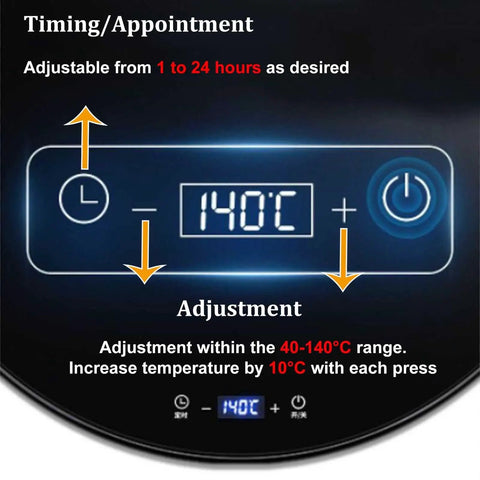 Insulated Glass Lazy Susan For Dining Table Keeps Dishes Warm Longer With A Smooth Silent Turntable timer and temperature display