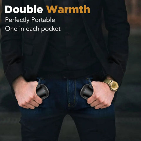 2 Pack Rechargeable Hand Warmers Portable Pocket Heaters For Men Women Kids Get Warm Fast Up To 131F in jeans pockets