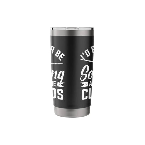 Black insulated stainless steel tumbler with white text for sailplane pilot and glider enthusiast aviation lover gift.