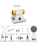 Badass 850W Workshop Lathe And Slick Jade Polisher Ridiculously Fast 11000 RPM Die Grinder With Milling Cutter Kit For Rough Grinding Smooth Polishing Drilling Wood Amber Wax Bodhi Crafting Set D, various attachments and tools included