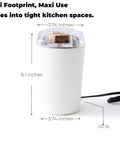 Compact Electric Flax Seed Grinder for Smooth Fresh Grinding Perfect Spice Mill For Daily Kitchen Use Plug In Design size 6.1 inch white exterior