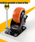 Beefy 3 Inch Heavy Duty Caster Wheels Set Of 4 With 1500 Lb Capacity, Low Noise Swivel Casters for Furniture and Carts shown in use