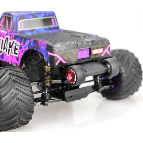 Beefed Up HD Bearing Wheelie Bar Wheels For Arrma Grom MT RC Car Bolt On Upgrade shown on rear with precision bearings