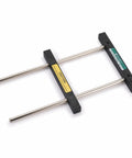 Polycarbonate Body 8 Inch Jointer Knife Setting Jig With Strong Magnets for knife alignment, shown top view.
