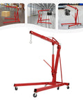 Straight Up Heavy Duty Hydraulic Engine Hoist And Cherry Picker, Rock Solid Carbon Steel Shop Crane with load being lifted.