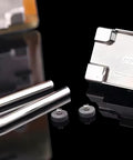 Heavy Duty 5 Piece Lighter Repair Kit With Dual Steel Wheels Knockout Rivet Removal And Flange Setting Punches displayed on a sleek surface.