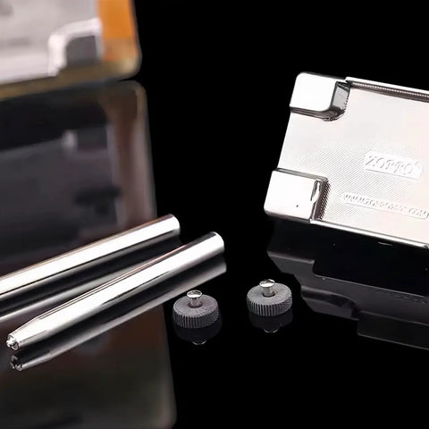 Heavy Duty 5 Piece Lighter Repair Kit With Dual Steel Wheels Knockout Rivet Removal And Flange Setting Punches displayed on a sleek surface.