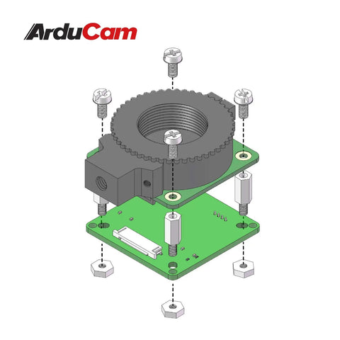 Exploded view of Turn Your 12.3MP IMX477 HQ Camera Into USB Webcam With This CSI To USB UVC Adapter Board For Raspberry Pi And More No Driver Install Needed Plug And Play Ready Great For Laptops PCs Android Devices