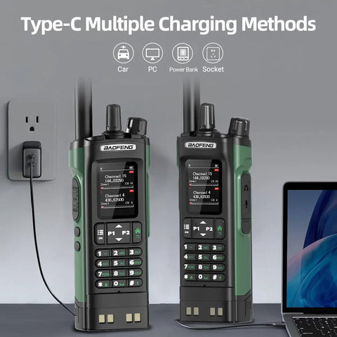 Rad Long Range Ham Radio Handheld DM32 DMR Walkie Talkie With 2500mAh And 3800mAh Battery charging by Type-C cable