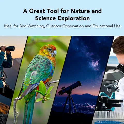 4K Telescope Eyepiece Camera With 5 Inch HD Display, 5X Digital Zoom, And 3840x2160 Video Capture images of stargazing and nature.