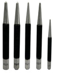 Set Of 5 Round Head Center Punches For Metal And Woodworking Projects, Handy Precise Marking Tools With Rugged Construction