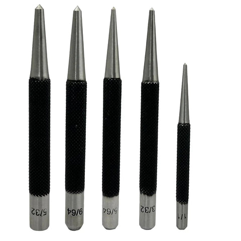 Set Of 5 Round Head Center Punches For Metal And Woodworking Projects, Handy Precise Marking Tools With Rugged Construction
