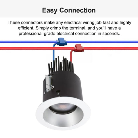 60 Piece Solderless Quick Splice Wire Connectors Set For 22-10 AWG Wiring Lock Snap Electrical Connectors in use on ceiling light
