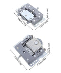 Smooth Sliding Closet Door Rollers With Built In Damping For Wooden Wardrobe Panels, dimensions labeled, white background.